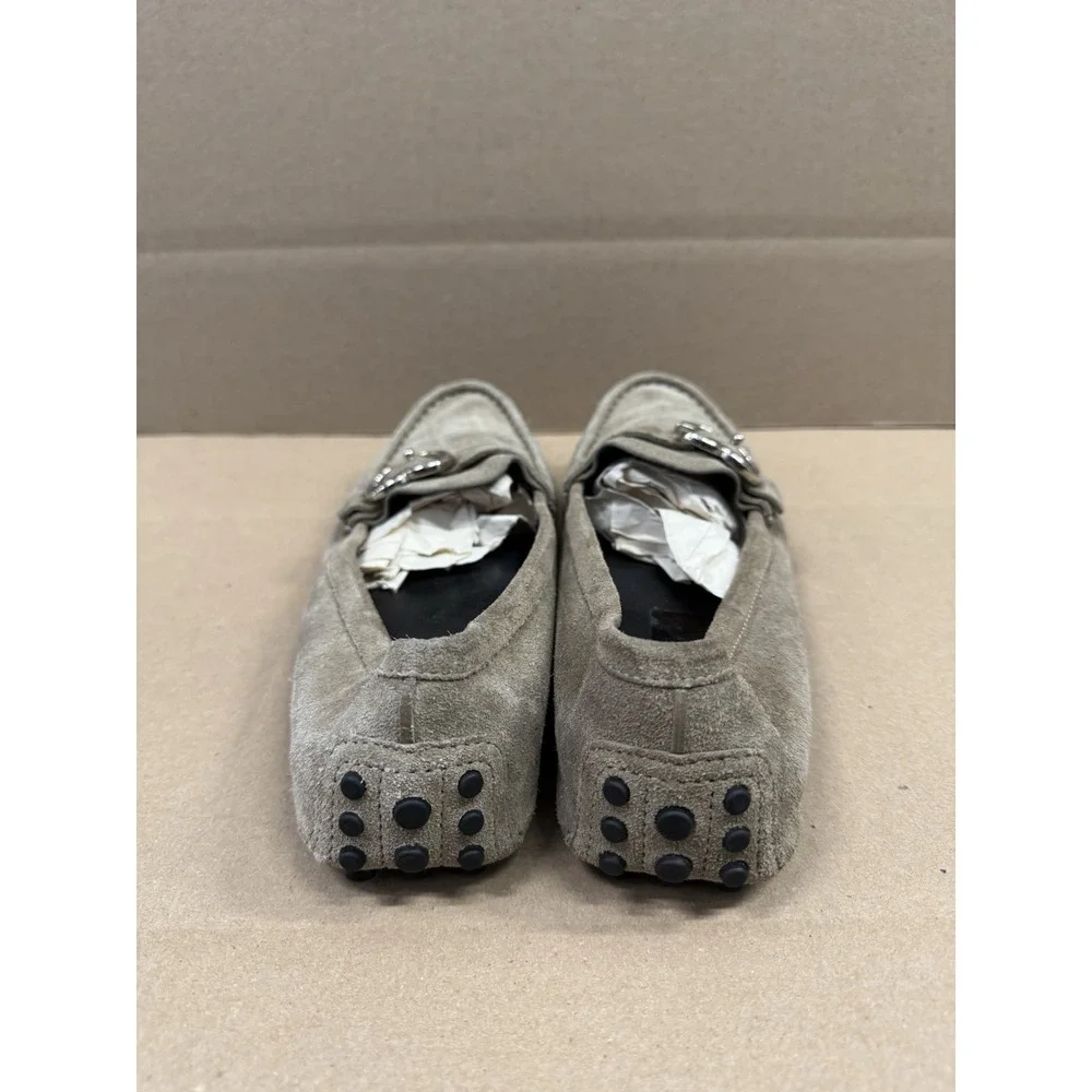 Gucci Sachalian Driving Loafers Sport Khaki Shoes size 38.5‎ Suede Leather